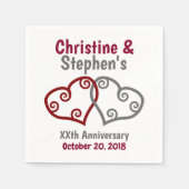 Gevoegd Jubileum van Milestone Hearts Servet (Voorkant)