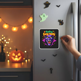 Gevoel Fang Tastic Halloween Vampire Design Vierkante Sticker