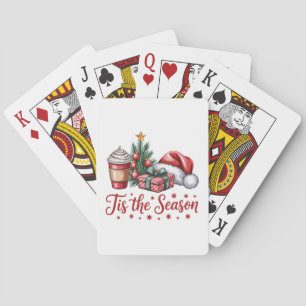 Gevoel Jolly Christmas Tree Hot Cocoa Holiday Pokerkaarten