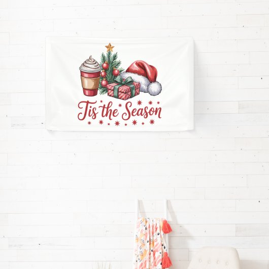 Gevoel Jolly Christmas Tree Hot Cocoa Holiday Spandoek (Insitu)
