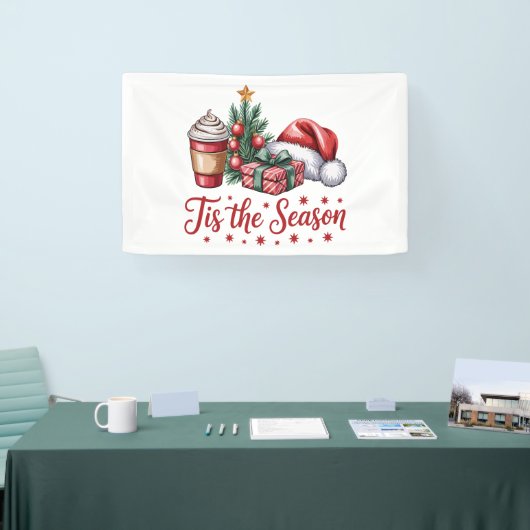 Gevoel Jolly Christmas Tree Hot Cocoa Holiday Spandoek (Beurs)