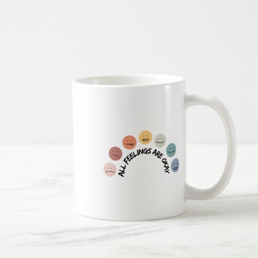 Gevoel Oke Emotionele Gezichten Geestelijke Gezond Koffiemok (Rechts)