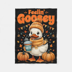 Gevoel van Gans Hallo Herfst Gans Pompoen Kruiden Fleece Deken