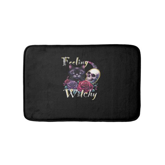Gevoel Witchy Black Cat Classic T-shirt Badmat (Voorkant)