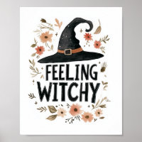 Gevoel Witchy Witch Pet Waterverf Halloween