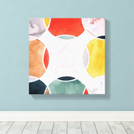 Gevoelig - cirkelpatroon canvas afdruk (Insitu (Houten vloer))