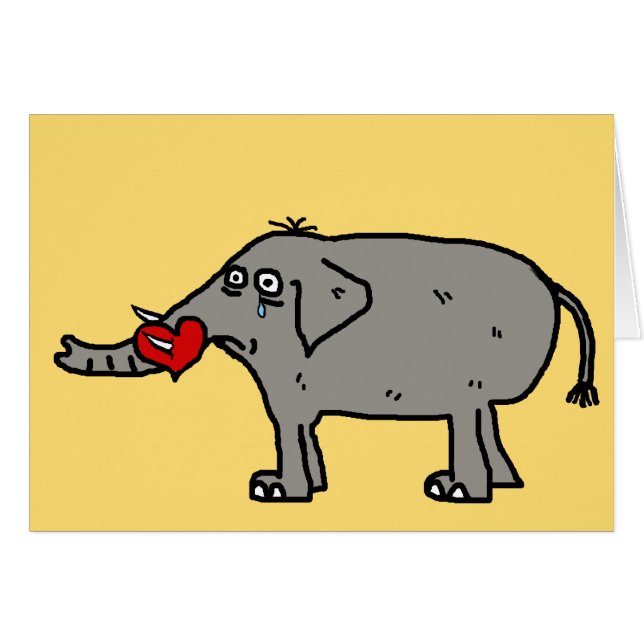 Gevoelige Cartoon Elephant & aangepaste tekst (Voorkant Horizontaal)