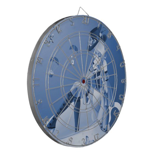 Gevoelige dame in het Dartboard van Teacup Dartbord (Voorkant Links)
