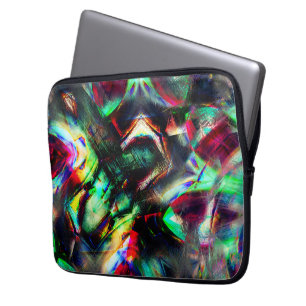 Gevoelige gekleurde krassen, groen overheersen roo laptop sleeve
