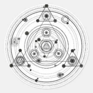 Gevoelige geometrie en geometrische alchemie ronde sticker