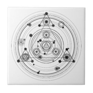 Gevoelige geometrie en geometrische alchemie tegeltje