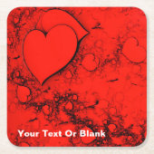 Gevoelige harten vierkante kartonnen onderzetter (Voorkant)