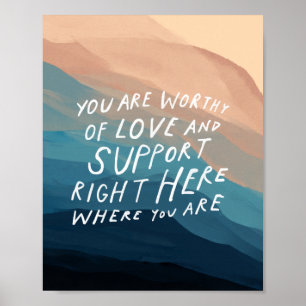 Gevoelige liefde en steun - therapeutisch kantoor poster