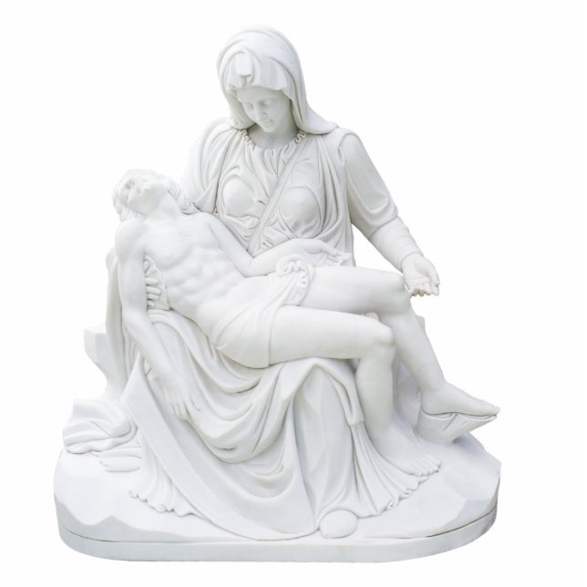 Gevoelige Pieta Staand Fotobeeldje (Voorkant)