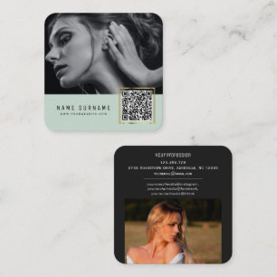 Gevoelige streepjescode QR-codefoto Vierkante Visitekaartje