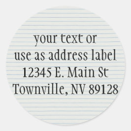 gevoerd schoolpapier ronde sticker