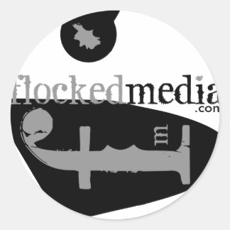Gevolkte Media Grijze Zijemblemen Ronde Sticker