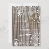 Gevorderde Houten Shabby Kant Bruiloft Uitnodiging (Achterkant)
