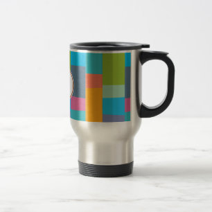 gevormd monogram & kleurrijk reisbeker
