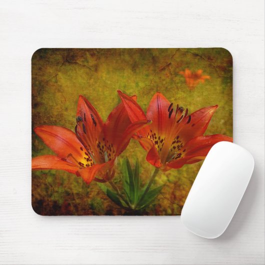 Gevormd Western Rood Lily Icon Muismat (Met muis)