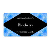 Gevormde blauwe zeep of kaarsetiket etiket (Voorkant)