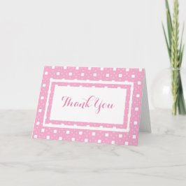 Gevormde het Roze van het Meisje van het baby Bedankkaart