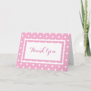Gevormde het Roze van het Meisje van het baby Bedankkaart
