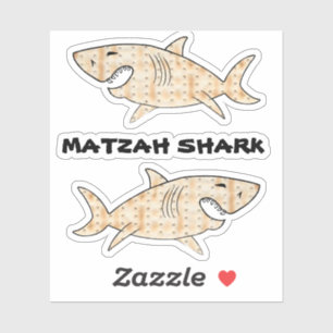Gevormde Stickers Matzah Shark