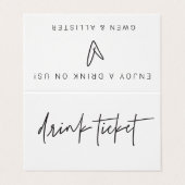 Gevouwen Bar Gratis Drink Ticket Wedding Kaart Tok Visitekaartjes (Buitenkant ongevouwen)
