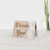 Gevouwen bedankkaart Country Lace zakdoek (Voorkant)