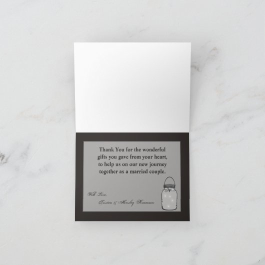 Gevouwen bedankkaart Mason Jar String Lights Chal (Binnen)