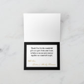 Gevouwen bedankkaart Modern Stripe Zwart Wit (Binnen)