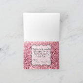 Gevouwen bedankkaart Roos gouden glitter (Binnen)