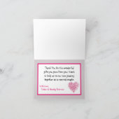 Gevouwen bedankkaart Roze Bloembladeren Bloem (Binnen)