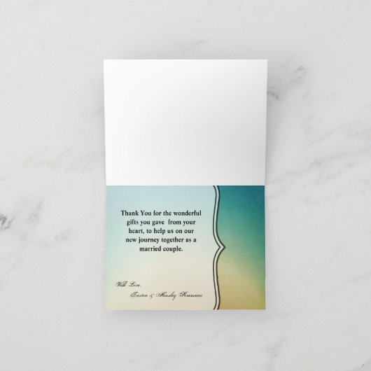 Gevouwen bedankkaart Strand Sunset Palm Trees Stri (Binnen)