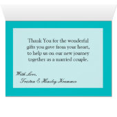 Gevouwen bedankkaart Sunset Fade Blauwgroen Blue T (Binnen Horizontaal (Onder))