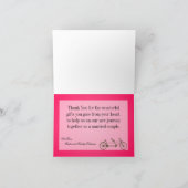 Gevouwen bedankkaart Whimsical Pink Double Bike (Binnen)