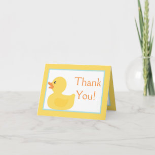 Gevouwen Bedankt Card Rubber Ducky Bubbles