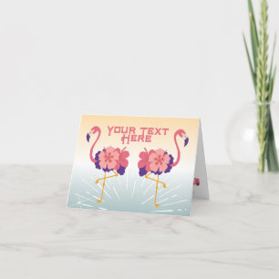 Gevouwen Bedankt Flamingos Sunset Kaart