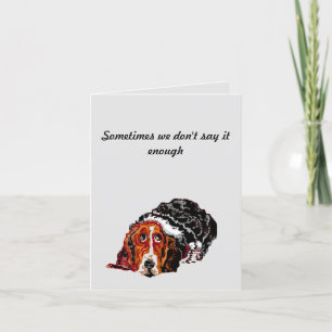 Gevouwen bedankt kaart : Basset Hound