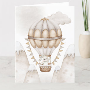 gevouwen beige bunny card gefeliciteerd met baby kaart