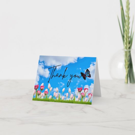 Gevouwen dank bedankkaart (Voorkant)