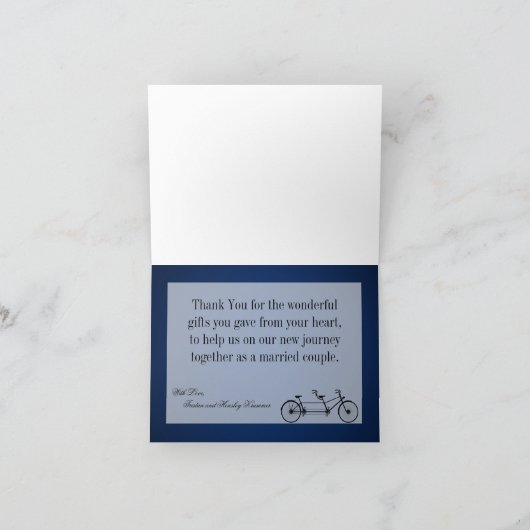 Gevouwen dank u kaarden de Dubbele Fiets van de Bedankkaart (Binnen)