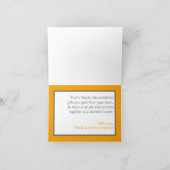 Gevouwen dank u kaarden de Gele Grijze Naam van de Bedankkaart (Binnen)