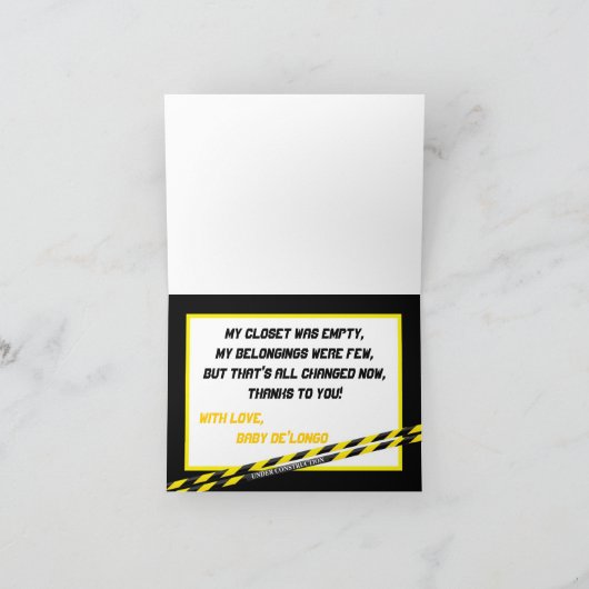 Gevouwen dank u kaart constructie (Binnen)