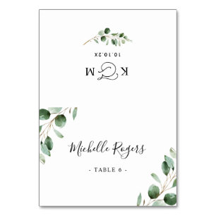 Gevouwen Eucalyptus Greenery Wedding Place Kaarten