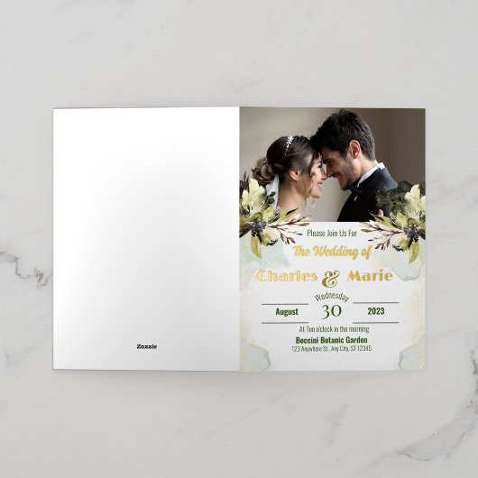 Gevouwen Folie bruiloft uitnodiging Kaart (Buiten Laag)