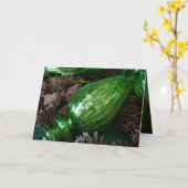 Gevouwen Groen Mercurius Glas & pinecones Kerst C Kaart (Gele Bloem)