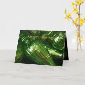 Gevouwen Groene Mercurius Glas Kerst Kaart 2 (Gele Bloem)