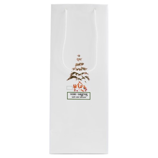 Gevouwen groet wijn cadeautas (Voorkant)